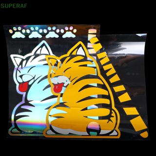 Superaf สติกเกอร์ ลายการ์ตูนอุ้งเท้าแมว 3D สําหรับติดตกแต่งกระจกหลังรถยนต์ ขายดี