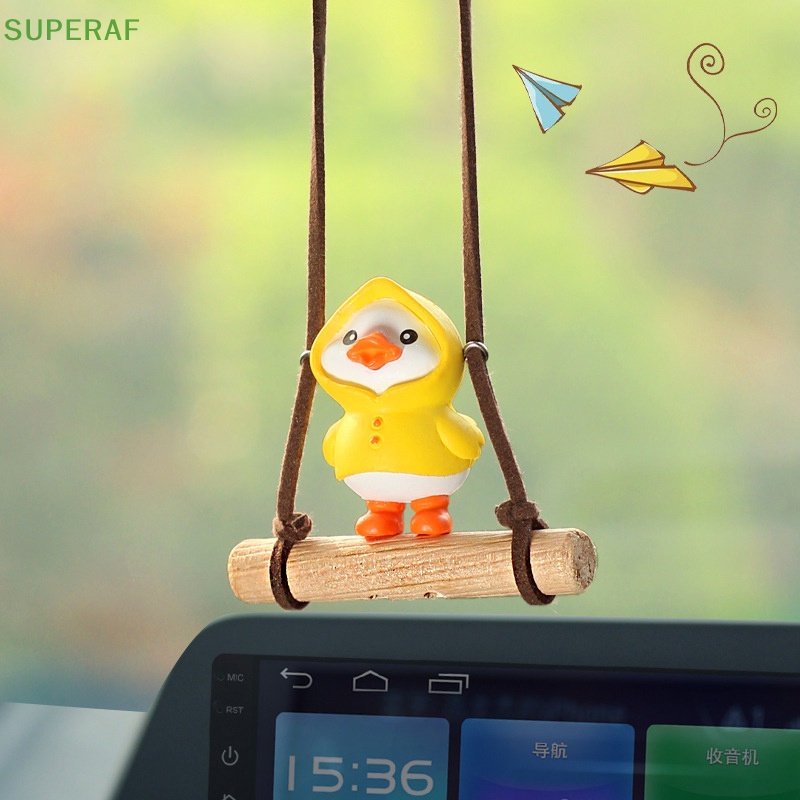 superaf-จี้การ์ตูนเป็ดน่ารัก-เครื่องประดับ-สําหรับตกแต่งกระจกมองหลังรถยนต์-ของขวัญวันเกิด-คู่รัก-ขายดี