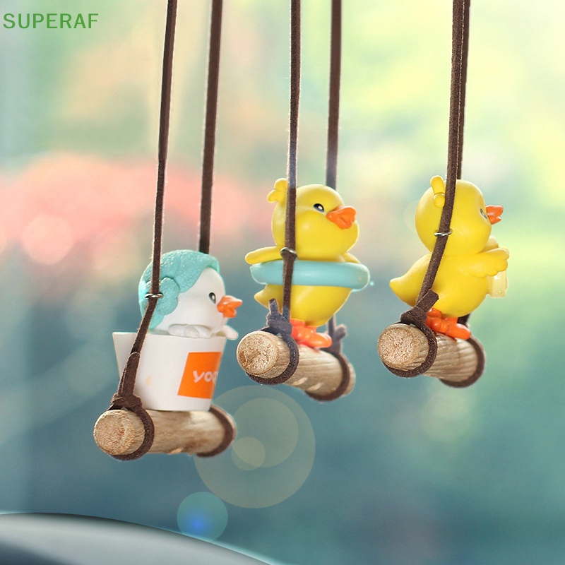 superaf-จี้การ์ตูนเป็ดน่ารัก-เครื่องประดับ-สําหรับตกแต่งกระจกมองหลังรถยนต์-ของขวัญวันเกิด-คู่รัก-ขายดี