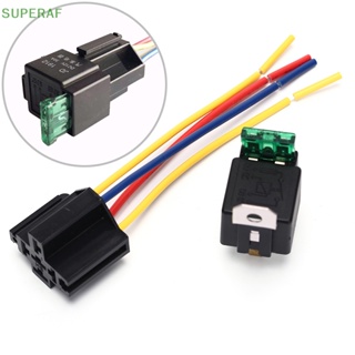 Superaf สายรีเลย์ 4pin 40A 12V กันน้ํา พร้อมซ็อกเก็ตรีเลย์ สําหรับรถยนต์ 1 ชิ้น