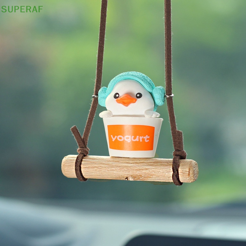 superaf-จี้การ์ตูนเป็ดน่ารัก-เครื่องประดับ-สําหรับตกแต่งกระจกมองหลังรถยนต์-ของขวัญวันเกิด-คู่รัก-ขายดี