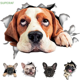 Superaf ขายดี สติกเกอร์ไวนิล ลายสุนัขน่ารัก 3D 5 แบบ สําหรับติดตกแต่งผนัง หน้าต่างรถยนต์