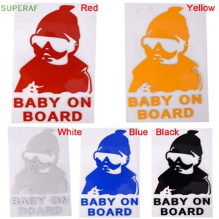 Superaf ใหม่ สติกเกอร์ไวนิล ลาย Baby on Board สําหรับติดตกแต่งหน้าต่างรถยนต์ ขายดี