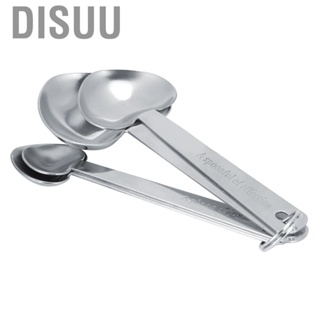 Disuu Heart Shaped Stainless Steel Measuring Spoons Durable Water