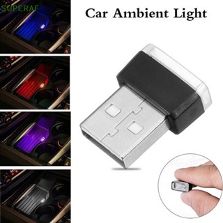 Superaf แถบไฟนีออน LED USB ยืดหยุ่น สําหรับตกแต่งภายในรถยนต์