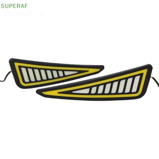 Superaf แถบไฟเลี้ยว LED COB สีเหลือง สําหรับติดรถยนต์ DRL