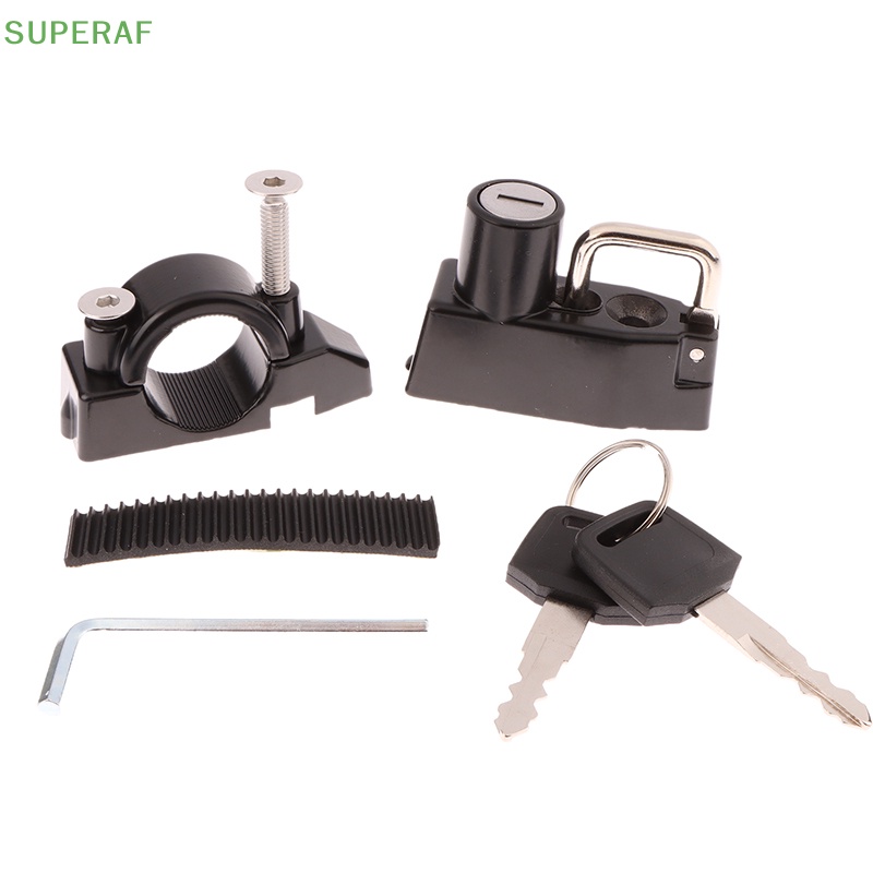 superaf-อุปกรณ์ล็อคหมวกกันน็อค-พร้อมกุญแจ-2-ดอก-กันขโมย-สีดํา-สําหรับรถจักรยานยนต์