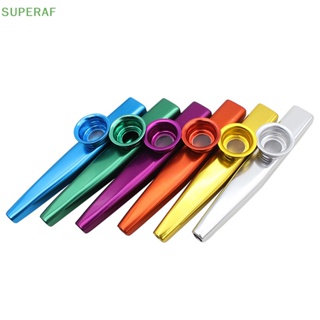 Superaf ใหม่ Kazoo ไดอะแฟรมขลุ่ยโลหะ พร้อมขลุ่ย ของขวัญ สําหรับเด็ก 6 สี ขายดี