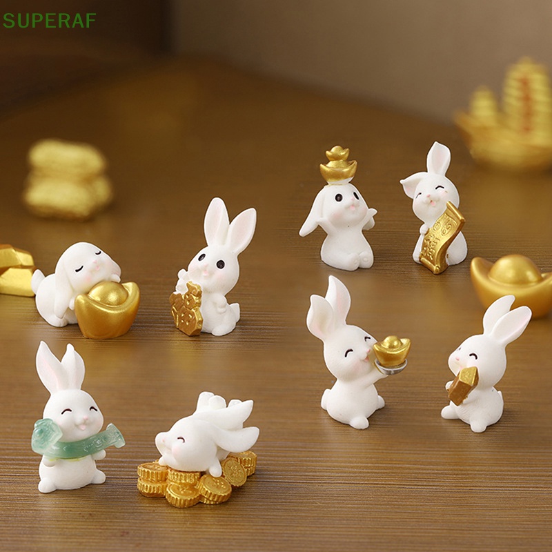 superaf-ตุ๊กตากระต่ายเรซิ่น-ขนาดเล็ก-สําหรับตกแต่งเค้ก-ตั้งโต๊ะ-2023