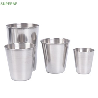 Superaf แก้วกาแฟ เบียร์ ชา สเตนเลส พร้อมเคส 4 ชิ้น