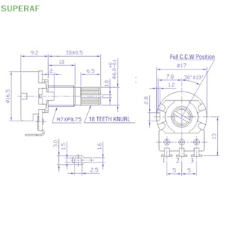 Superaf โพเทนชิโอมิเตอร์ เพลาทองเหลือง สําหรับกีตาร์ไฟฟ้า เบส A250K B250K A500K B500K