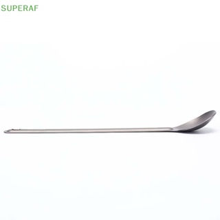 Superaf ช้อนไทเทเนียม ด้ามจับยาว สําหรับตั้งแคมป์กลางแจ้ง 1 ชิ้น