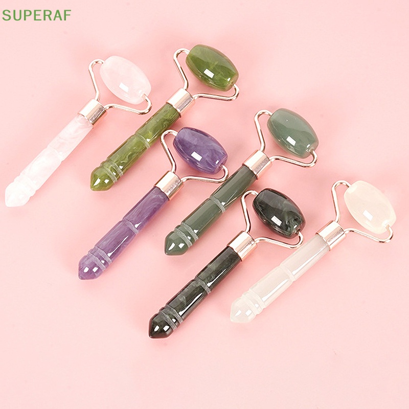 superaf-ลูกกลิ้งหยกกัวซา-แบบหัวเดียว-สําหรับนวดหน้า-ยกกระชับผิว-ขายดี