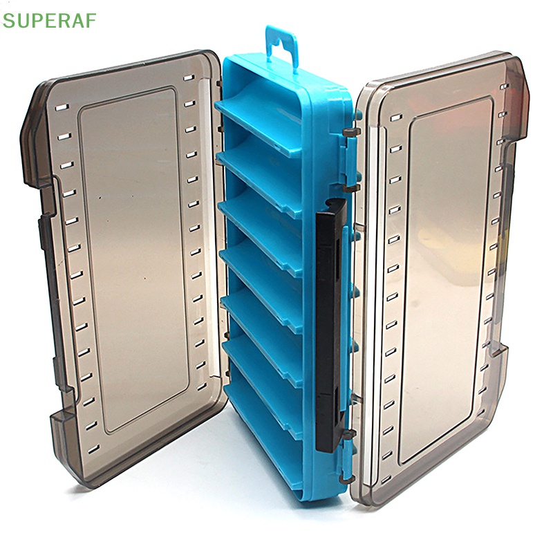 superaf-กล่องเก็บอุปกรณ์ตกปลา-แบบสองด้าน-14-ช่อง