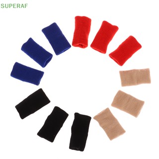 Superaf ปลอกสวมนิ้วมือ แบบยืดหยุ่น สําหรับเล่นกีฬาบาสเก็ตบอล 10 ชิ้น