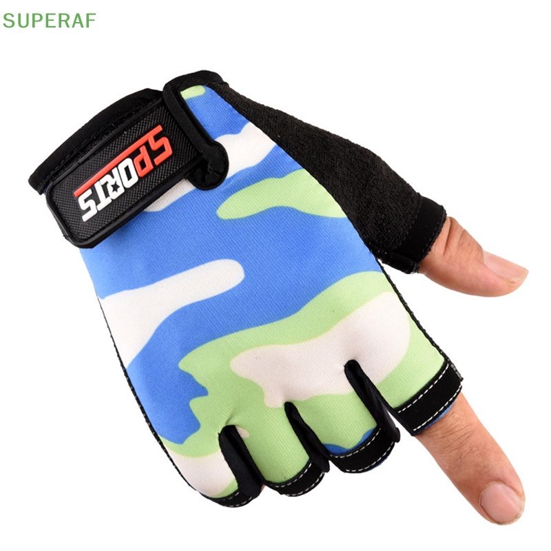 superaf-ถุงมือขี่จักรยาน-แบบครึ่งนิ้ว-ยืดหยุ่น-กันลื่น-สําหรับเด็ก-ขายดี