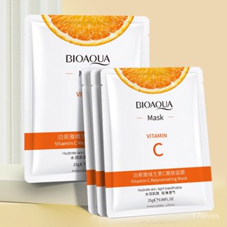 BIOAOUA MASK มาส์กหน้า วิตามินซี หน้ากากฟื้นฟูผิวให้ความชุ่มชื้นช่วยเพิ่มความแห้งกร้านจางหายไปรอยสิวให้ความชุ่มชื้น