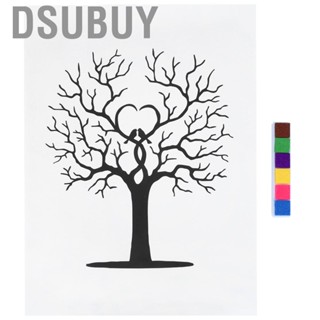 Dsubuy Beautiful Fingerprint Tree DIY Guest Signature Sign‑In Book Canvas Thumbprint Painting Poster Unique Artwork for Weddings Birthdays