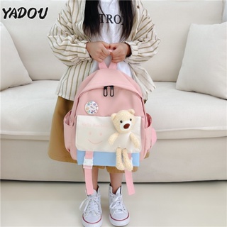 Yadou ใหม่ กระเป๋าเป้สะพายหลัง ตุ๊กตาหมีน่ารัก สไตล์เกาหลี อินเทรนด์