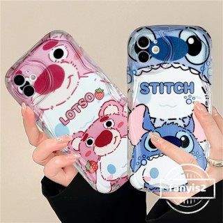 เคสโทรศัพท์มือถือ ขอบหยัก ลายการ์ตูนหมีสตรอเบอร์รี่ 3D สีชมพู สําหรับ Samsung A05 A05s A14 A04E A34 A04 A13 A54 A04s A24 A23 A03 A52 A52s A03s A02s A12 A22 A51 A32 A50 A30s A50s