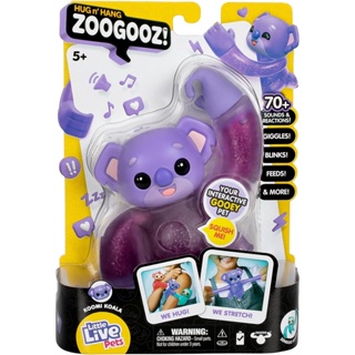 Little Live Pets Hug n Hang Zoogooz - Sensoo Sloth. ของเล่นบีบสกุชชี่อิเล็กทรอนิกส์ แบบโต้ตอบ ยืดหยุ่น พร้อมเสียง และปฏิกิริยา 70+ ชิ้น มือยืด บีบ และเชื่อมโยงกัน