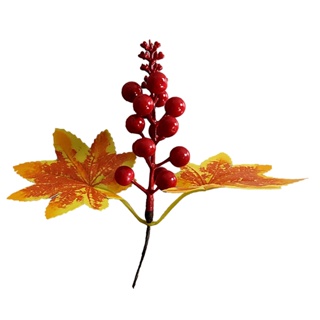 [EPAY] ดอกไม้ประดิษฐ์ ใบเมเปิ้ล เบอร์รี่ สีแดง ขนาด 18 ซม. สําหรับตกแต่งโต๊ะ วันขอบคุณพระเจ้า