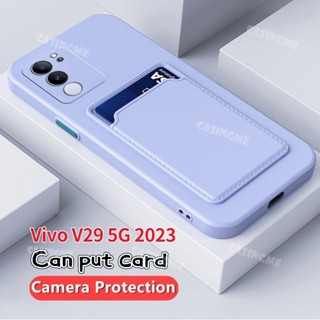 เคสซิลิโคนนิ่ม พร้อมช่องใส่บัตร สําหรับ Vivo V29 5G 2023 Vivo V29 V 29 VivoV29 V29Pro V29E 29V Pro 5G 2023