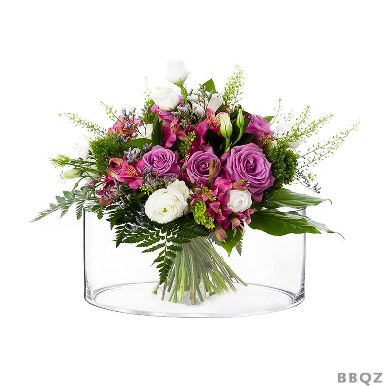 bbqz01-แจกันดอกไม้อะคริลิคใส-ทรงกลม-สําหรับร้านอาหาร