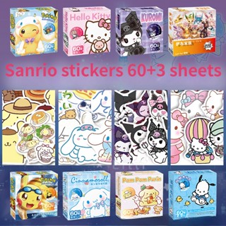 สติกเกอร์ ลายการ์ตูน Sanrio Kuromi Cinnamoroll 60 ชิ้น ต่อกล่อง สําหรับตกแต่งแล็ปท็อป DIY