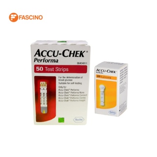 Accu-Chek แผ่นวัดระดับน้ำตาลในเลือด Performa 50 ชิ้น พร้อมเข็ม 25 ชิ้น