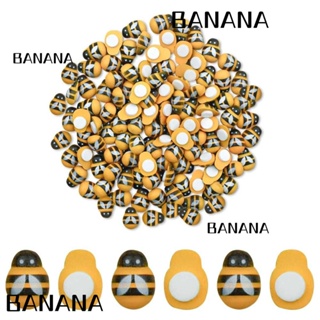 Banana1 ผึ้งไม้จิ๋ว มีกาวในตัว 9x13 มม. สําหรับตกแต่งงานฝีมือ DIY 150 ชิ้น