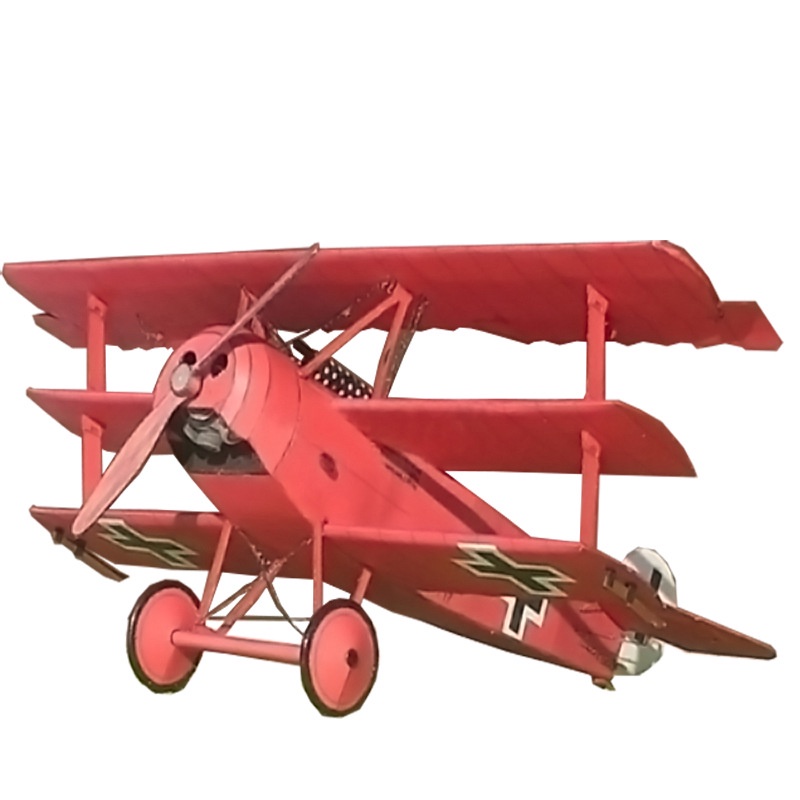 โมเดลเครื่องบินรบเยอรมนี-fokker-dr-i-single-seat-1-33-diy