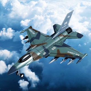 ของเล่นโมเดลเครื่องบินรบ อัลลอย Su-35 Fighter F16 Attack Aircraft Recall