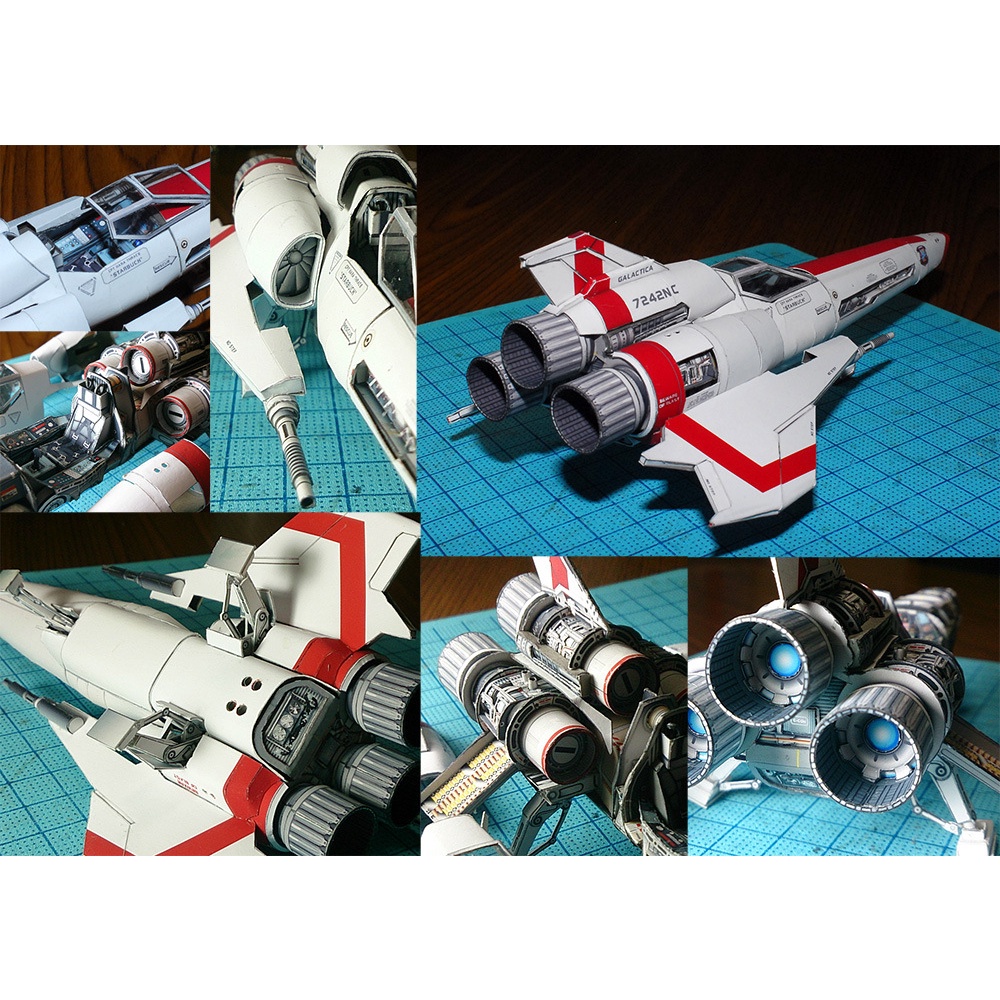 battlestar-viper-no-โมเดลกระดาษ-แฮนด์เมด-2-viper-mk2-diy-ของเล่นสําหรับเด็ก