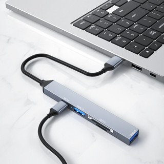 Ch*【พร้อมส่ง】อะแดปเตอร์ฮับ USB C หลายพอร์ต พร้อมการ์ดรีดเดอร์ Type C USB 2 0 USB 3 0 SDTF อลูมิเนียม สําหรับ L