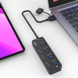 Ch*【พร้อมส่ง】อะแดปเตอร์ฮับ USB-C 7 พอร์ต 4x USB3 0 พอร์ต 3x USB C 5Gbps USB-C USB 3 0 5Gbps