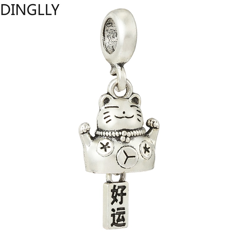 dinglly-จี้รูปสัตว์-เต่า-โลมา-สุนัข-แมว-สีเงิน-สําหรับทําเครื่องประดับ-diy