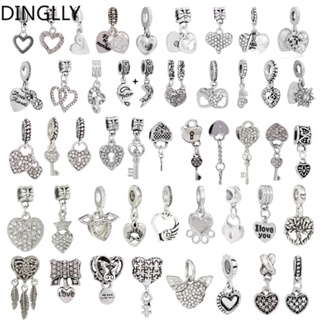 Dinglly จี้รูปหัวใจ สีเงิน สําหรับทําเครื่องประดับ Diy