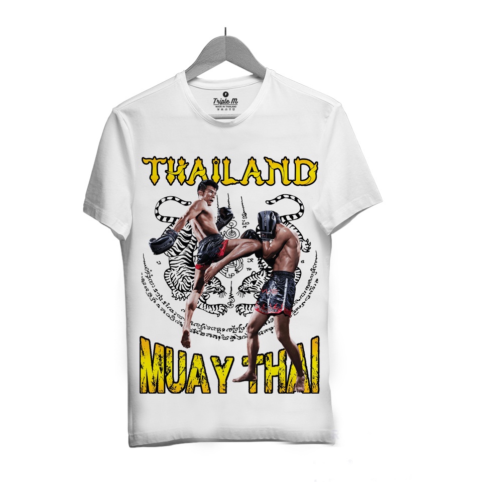 เสื้อยืดผ้าฝ้าย-2023-เสื้อยืดราคาถูก-ลายแม่ไม้มวยไทย-มีสีขาวและเทา-muai-thai4