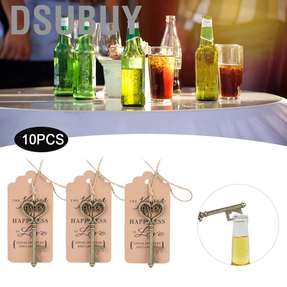 dsubuy-10-pcs-bottle-opener-vintage-metal-key-with-porable-tag-card-for