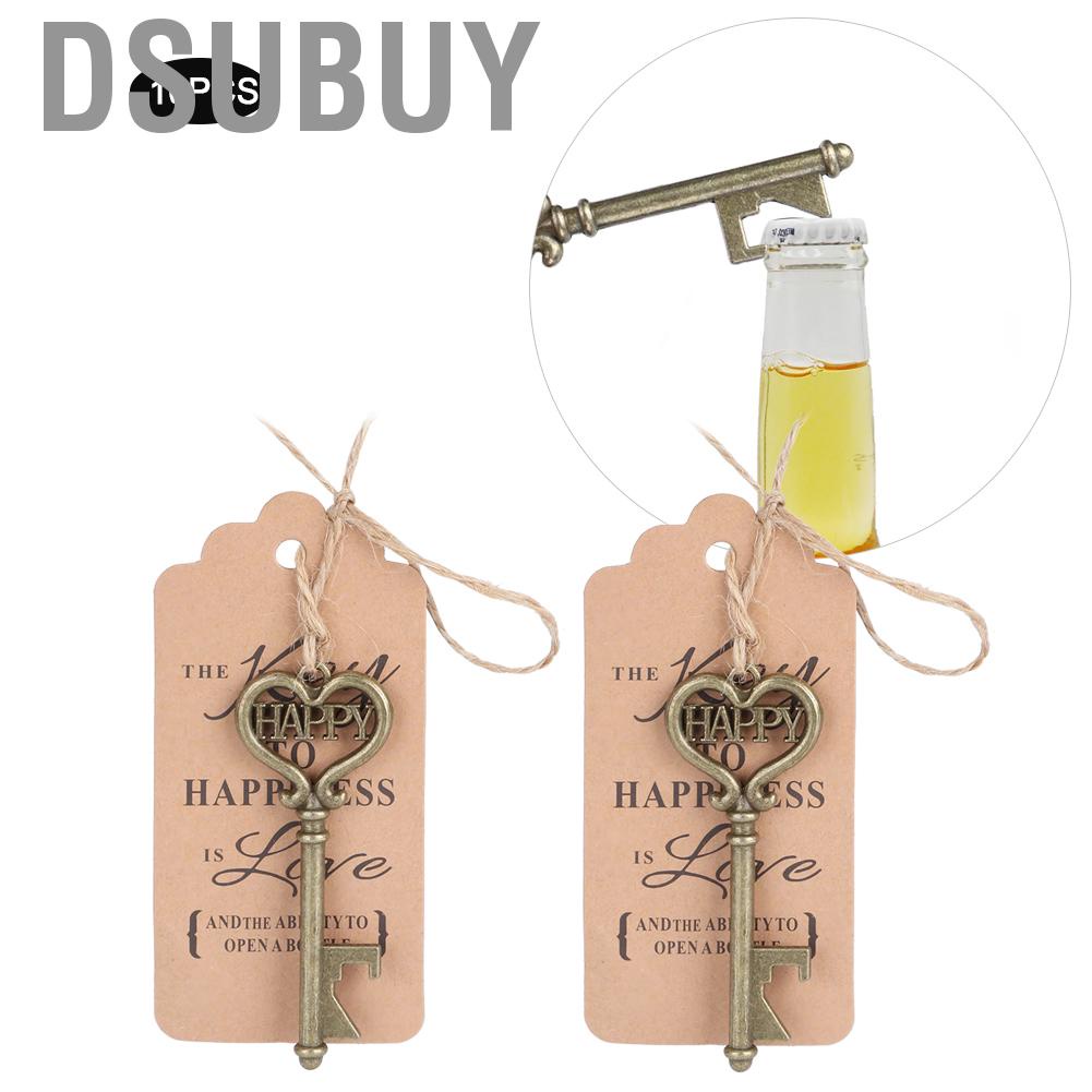 dsubuy-10-pcs-bottle-opener-vintage-metal-key-with-porable-tag-card-for