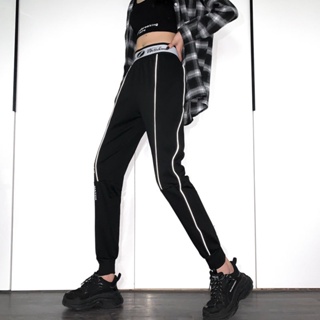 1026 Autumn new reflective sports pants Womens loose loose casual pants and sweatpants