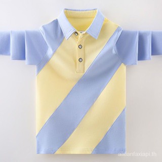 เสื้อยืด ผ้าฝ้ายแท้ คอปก แฟชั่นฤดูใบไม้ผลิ สําหรับเด็กผู้ชาย 2023 YD0T