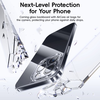 Baseus 2023 เคสกระจกนิรภัย แบบแข็ง 9H สําหรับ iPhone 15 Pro iPhone 15 14 13 12 Pro Max Plus