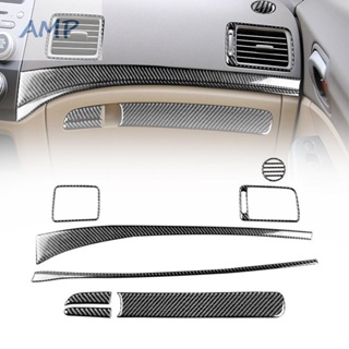 ⚡NEW 9⚡Carbon Fiber Passenger Dashboard Cover Trim for Honda Civic 0611 Set of 8 Pieces