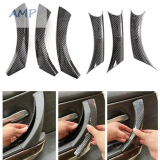 ⚡NEW 9⚡6x ABS Carbon-Fiber Inner Door Handle Pull-Cover-Trim For BMW 3 Series E90/E91