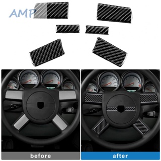 ⚡NEW 9⚡5PCS Steering Wheel Cover Sticker Carbon Fiber For Dodge Magnum Charger 08-2010