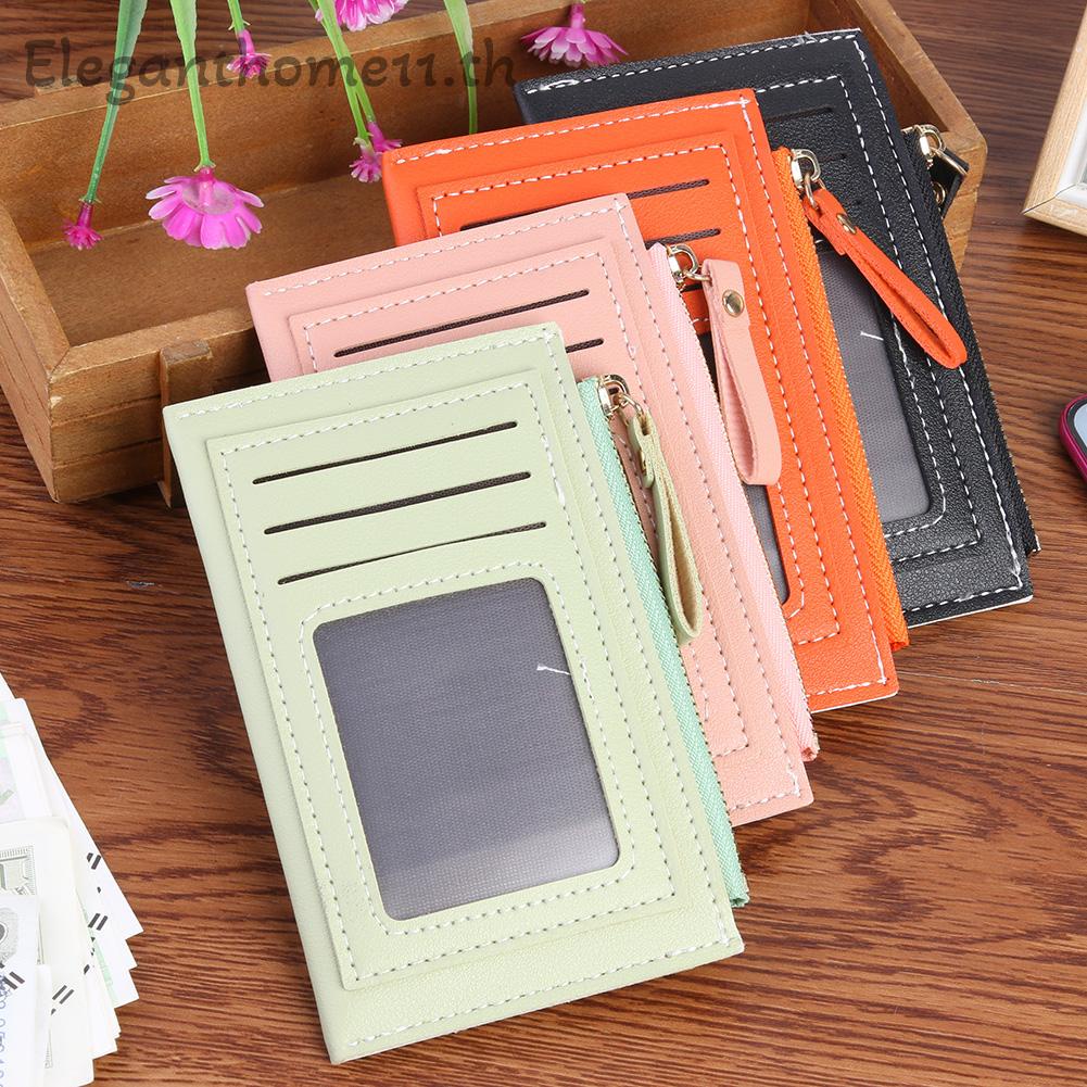 กระเป๋าสตางค์-หนัง-pu-แต่งซิป-สีคอนทราสต์-แฟชั่นสําหรับสตรี