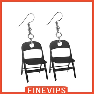 [Finevips] ต่างหูอะคริลิค รูปเก้าอี้พับ สไตล์มินิมอล สําหรับออกเดท งานแต่งงาน