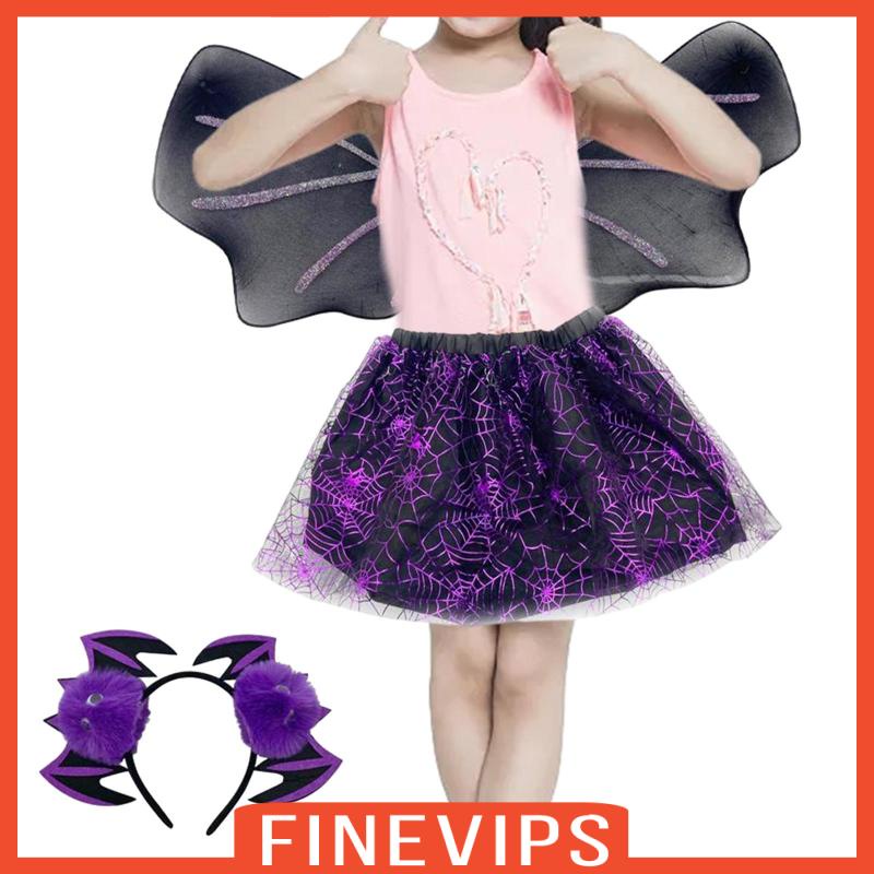 finevips-ชุดเครื่องแต่งกายฮาโลวีน-ชุดกระโปรงตูตู-เครื่องแต่งกาย-แกล้งทําเป็นของเล่นแต่งตัว-ปีกคอสเพลย์น่ารัก-ที่คาดผม-สําหรับการแสดงบนเวที-วันหยุด-อุปกรณ์ประกอบฉากถ่ายภาพ